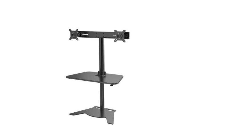 Gas Lift Desktop & Wallmount Workstation with Two Monitors