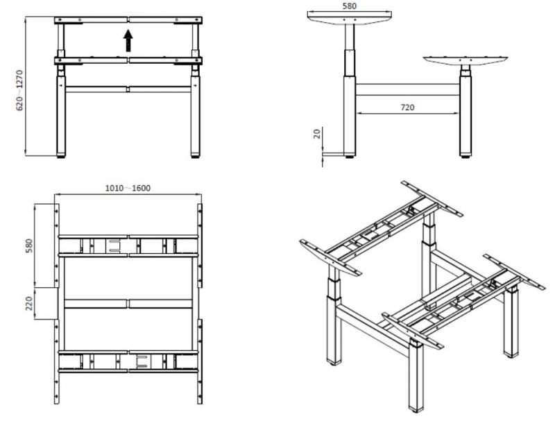 Workstation Bench Electric Height Adjustable Computer Sit Stand Desk