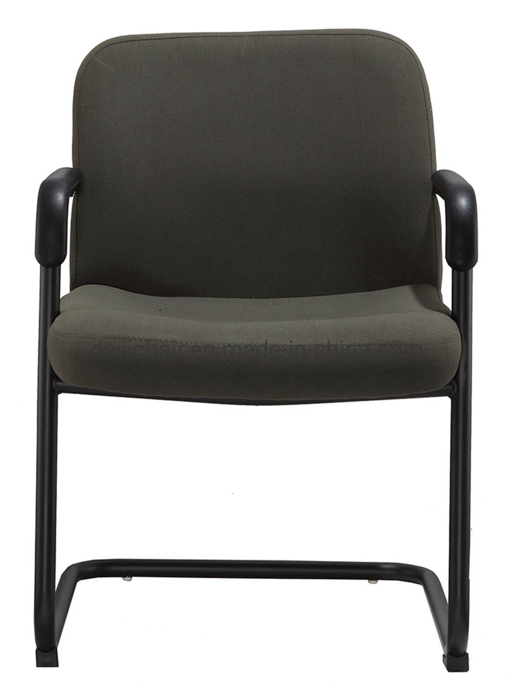 28 Tube 2.0mm Thickness Black Metal Coated Frame with PU Armrest Fabric Low Back Conference Chair