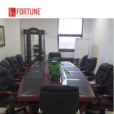 Meeting Table for Office Standard Height Conference Table with PU Leather Top