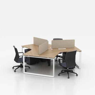 Office Cubicle Modular 120 Degree Office Desk 3 Person Workstation