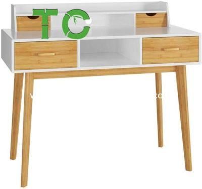 Multiple Wood Computer Desk Writing Desk Laptop Table Wood Workstation with 4 Drawer Storage and Shelves