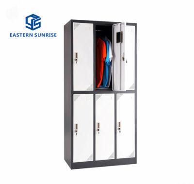 6 Door Metal Clothes Storage Gym Locker with Hanger&Shelf