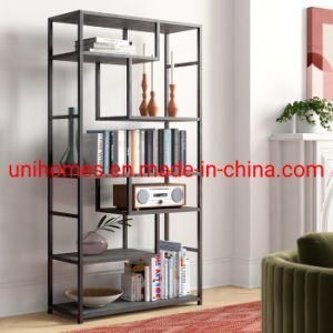 Bookshelf, Storage Rack Shelf, Bookcase, Steel Frame, for Living Room, Entryway, Hallway, Office, Industrial Style, Rustic Brown