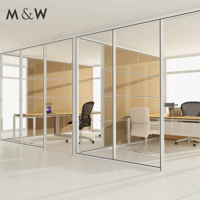Factory Wholesale Full Height Double Designer Demountable Clear Cheap Aluminum Glass Partition Wall