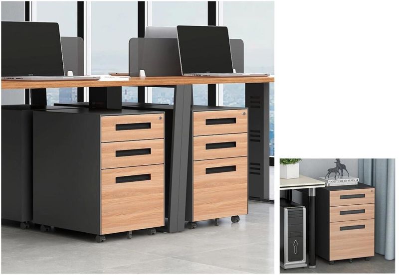 Office Use 3 Drawer Filing Cabinet Metal Storage Mobile Pedestal