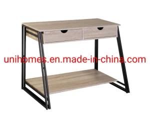 Home Office Computer Desk, Small Study Writing Desk with Wooden Storage Shelf, 2-Tier Industrial Morden Laptop Table