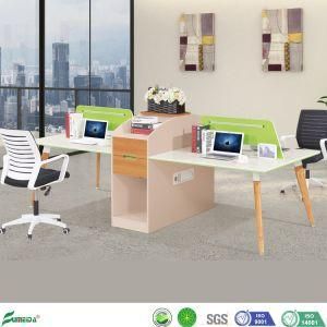 Simple MDF Panel Office 4 Person Reclining Computer Laptop Modular Workstation with Metal Legs (AP1737-4)