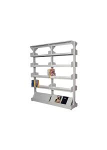 Steel Double Side Library Book Rack Office Furniture with Adjust Shelves/Bookshelf