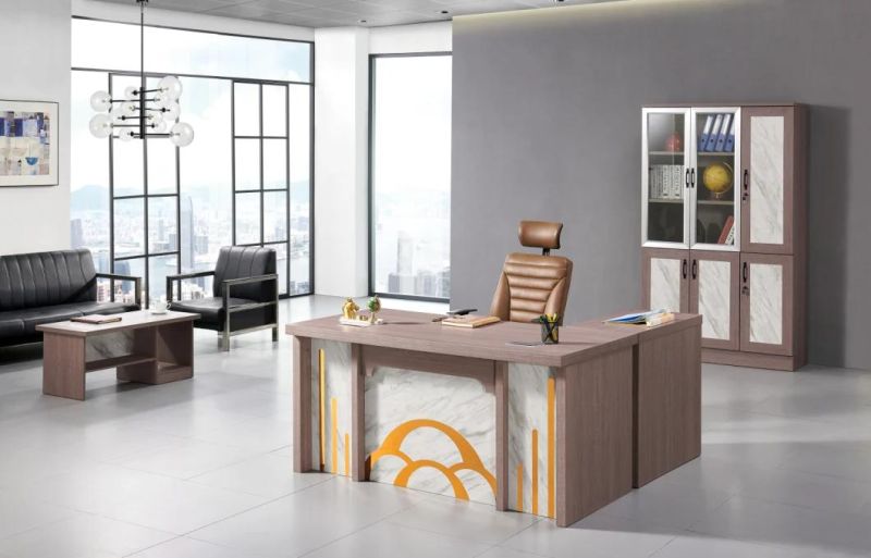 Luxury Golden Style MDF Computer Desk Modern Executive Office Desk