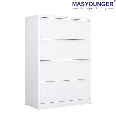 Office Use Storage 4 Drawers Lateral Steel Metal Filing Cabinet