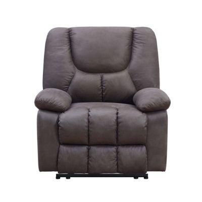 Pure Leather Recliner Sofa with Armrest and Cup Holder