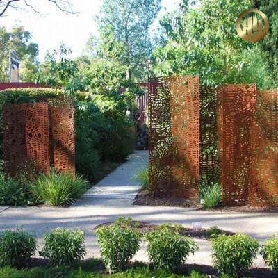 Outdoor Rusty Simple Corten Steel Garden Decorative Screen