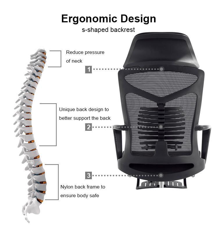 Amazon Hot Sale Ergonomic 170 Degree Lay Down Mesh Chairs