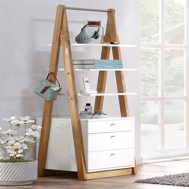 Creative Furniture Tripod Type Wooden Shelf with One Cabinet
