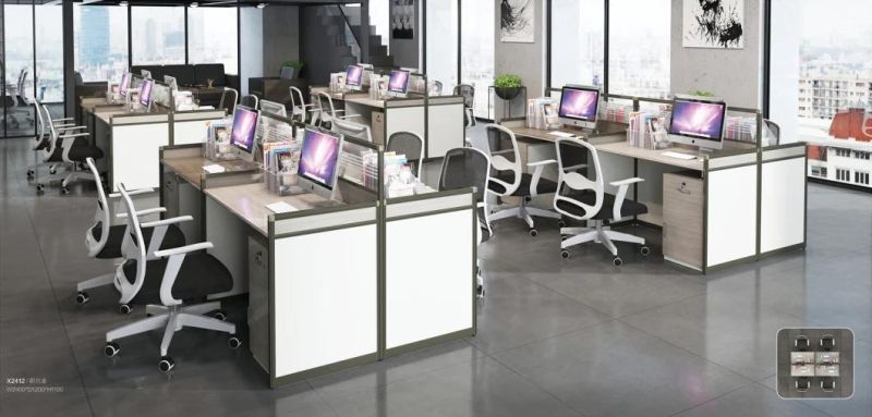 Modern Office Furniture Partition 6 Person Multi-Placing Workstation Table