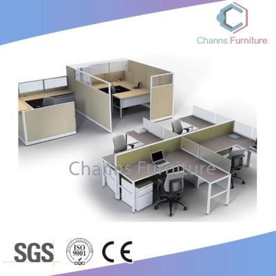 Modern Furniture Four Seats Office Workstation with Metal Legs (CAS-W41234)