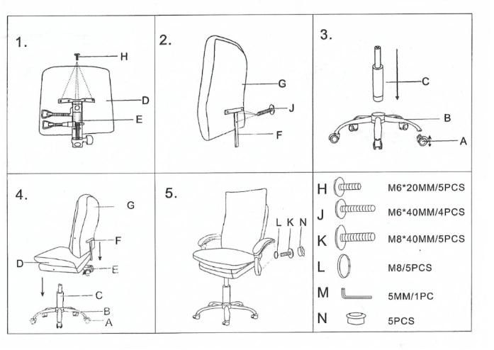 Adjust Footrest PU Leather Metal Frame Comfortable Boss Office Chair