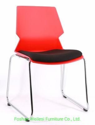 Chrome Sled Frame Stackable with High Density Foam and Fabric Seat Cushion Conference Chair
