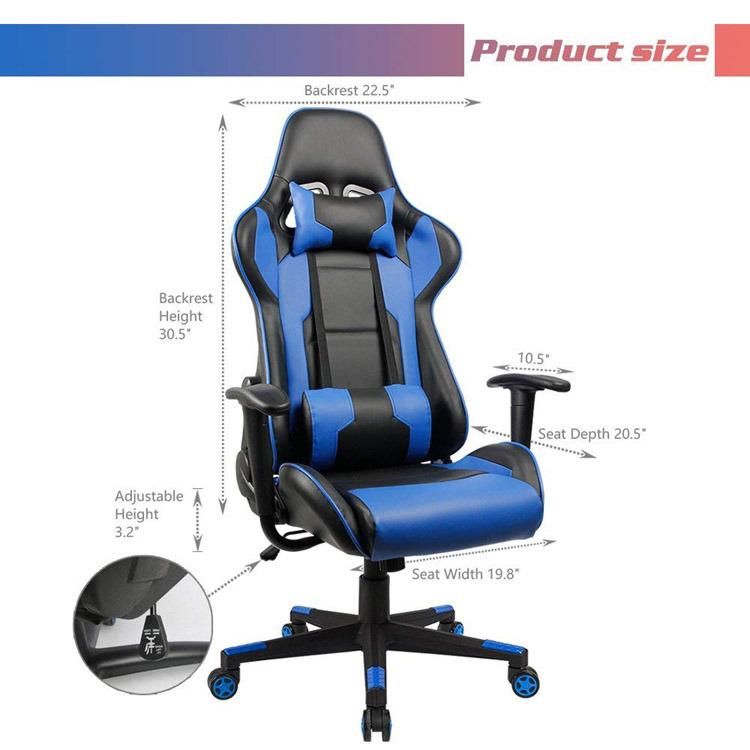 (MED) Partner China Manufacturer High Quality Gaming Station Racer Gaming Chair, Blue and Black