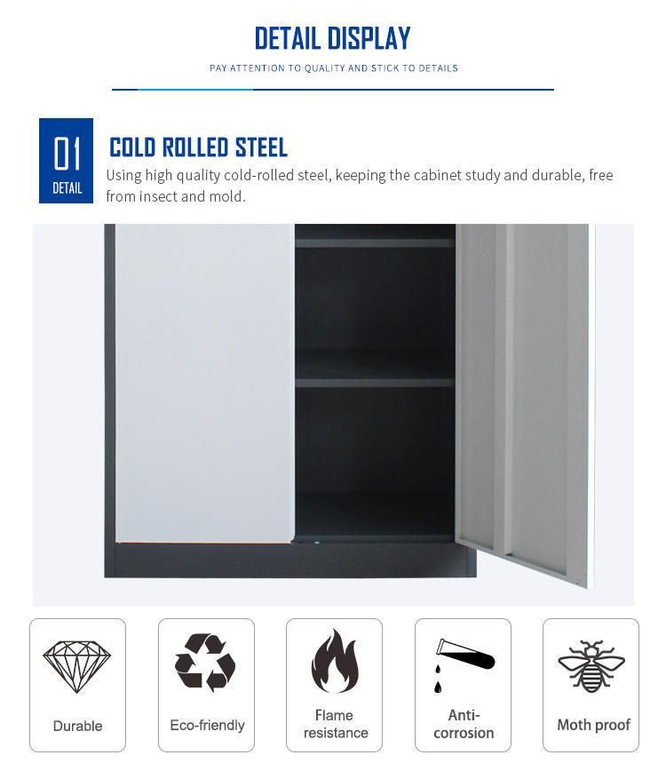 Office Furniture Steel Swing Glass Door Storage Cupboard Books Metal Cupboard