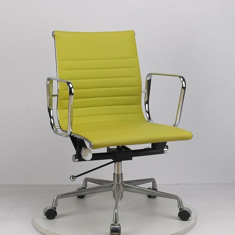Middle Back High Quality China Red Office Chair with Aluminium Legs