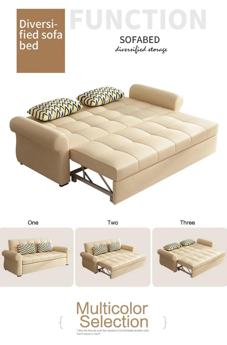 New Design Studio Couch Sofabed Leather Folding Daybed Hot Selling