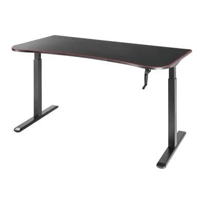 Black Colors PC Laptop Manual Height Adjustable Gaming Desk