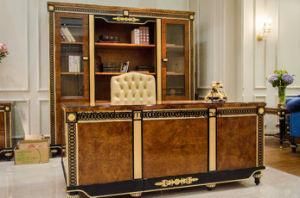0069 Solid Wood Covered Luxury Veneer High Gloss Painting Study Desk
