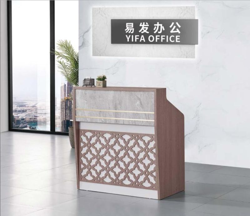 Modern Design MDF Wooden Cash Register Cashier Reception Desk