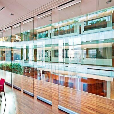Aluminium Frame Folding Tempered Sliding Door Tempered Partition Wall