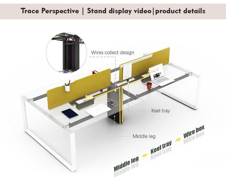 Morden Style Wood Furniture Desk 4 Person Workstation Office Workstation