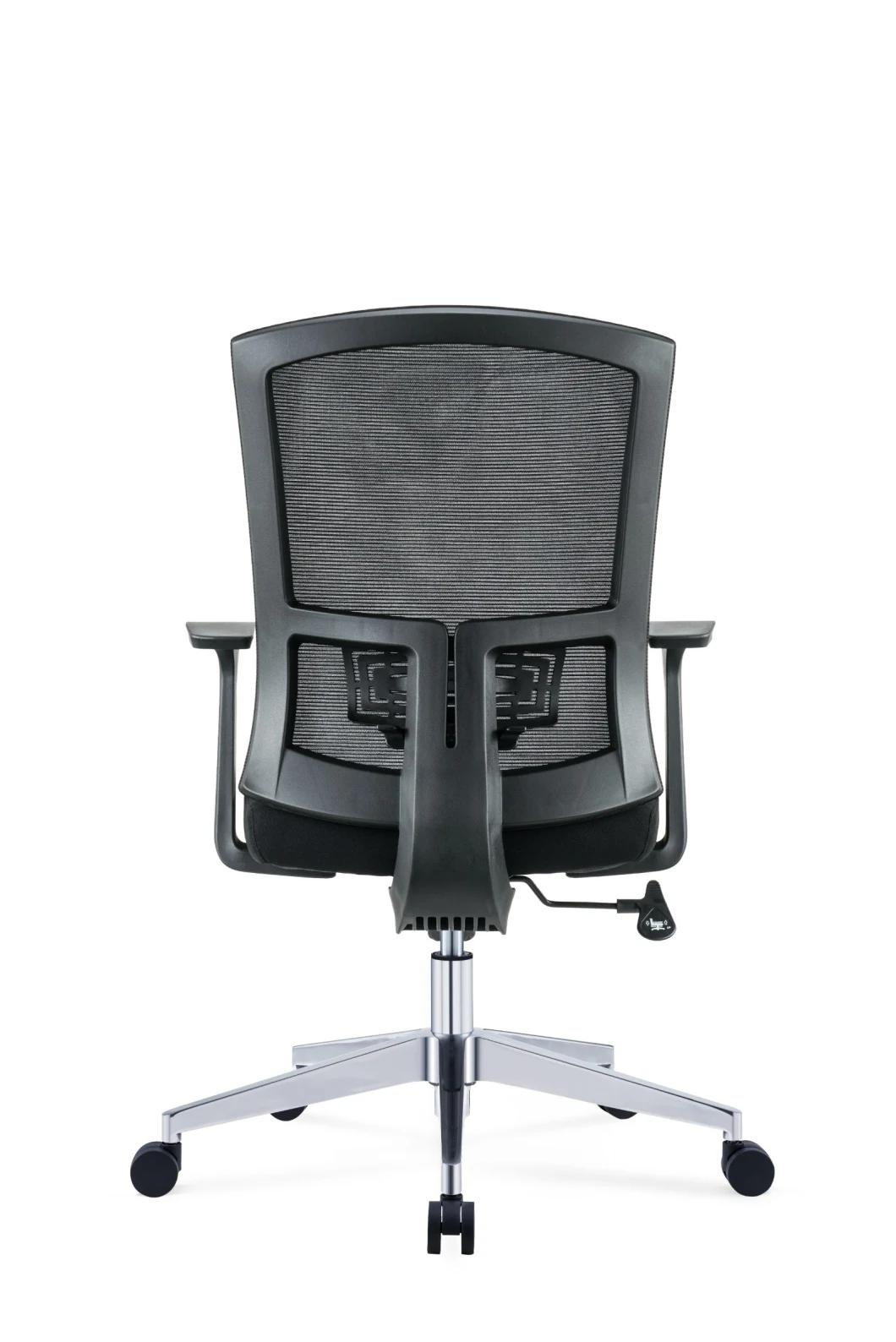 Cheap Medium Back Aluminium Base Swivel Staff Boss Executive Modern Fabric Office Chair