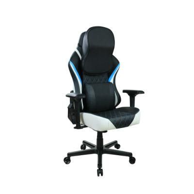 PU Leather High Back Black Sillar Gaming Chair with Lumbar