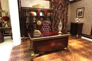 Italian Solid Wood Luxury Antique High Gloss Painting and Parts Covered Gold Foil Writing Desk