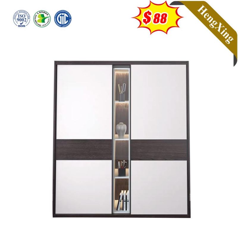 Creative Modern Style White Mixed Grey Color 3-Sliding Door Wardrobe