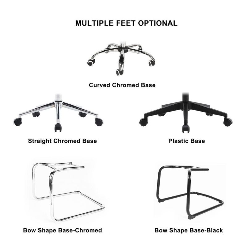 South America Black Painted Bow Shape Metal Base No Wheel Low Back Cheap Price Ergonomic Mesh Office Chair