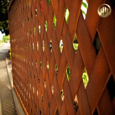 Simple Corten Steel Rectangular Garden Decorative Screen