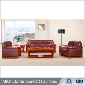 Large Comfortable Lounge Wooden Office Solid Wood Guest Sofa (S946)