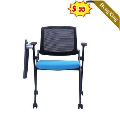 Modern Home Office Furniture Black Mesh Blue Fabric Training Chairs with Writing Tablet School Meeting Room Student Chair