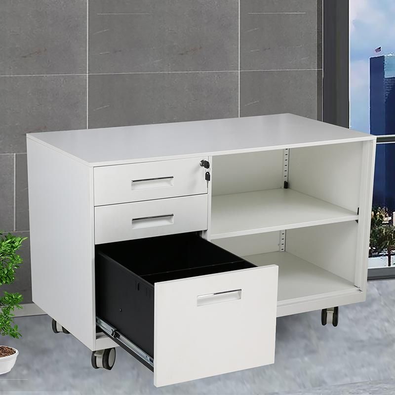 Steel Office Furniture Mobile File Pedestal Storage Cabinet 3 Drawers
