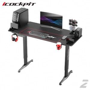 Icockpit New Model Electric Height Adjustable Sit Stand Desk Gaming Desk with Extension Storage Stand