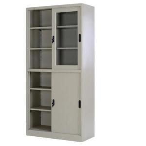 Steel Office Cabinet with Sliding Doors and Adjustable Shelves
