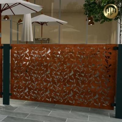 Outdoor Corten Steel Privacy Design Metal Screen/ Laser Cut Fence Panel