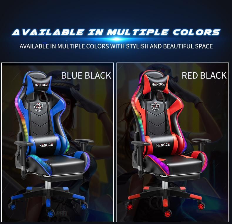 Swiveling CE Certified Video Computer E-Sports Seat Game Racing RGB Chair for Gamer