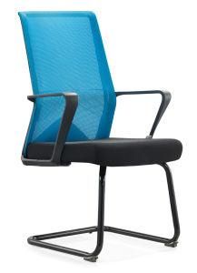 Blue Back Black Seat Modern Plastic Mesh Metal Visitor Office Chair