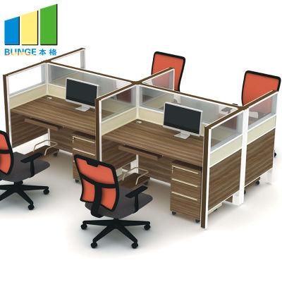 Contemporary Furniture Modular Partition Cubicle Office Workstation for 4 Seater