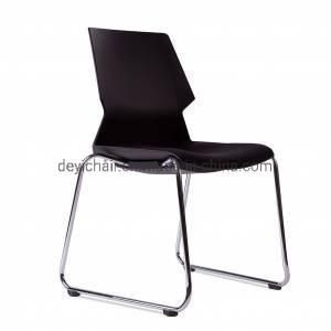 Four Foot Chrome Frame Plastic Back and Seat Cushion Optional Stackable Conference PP Colorful Chair