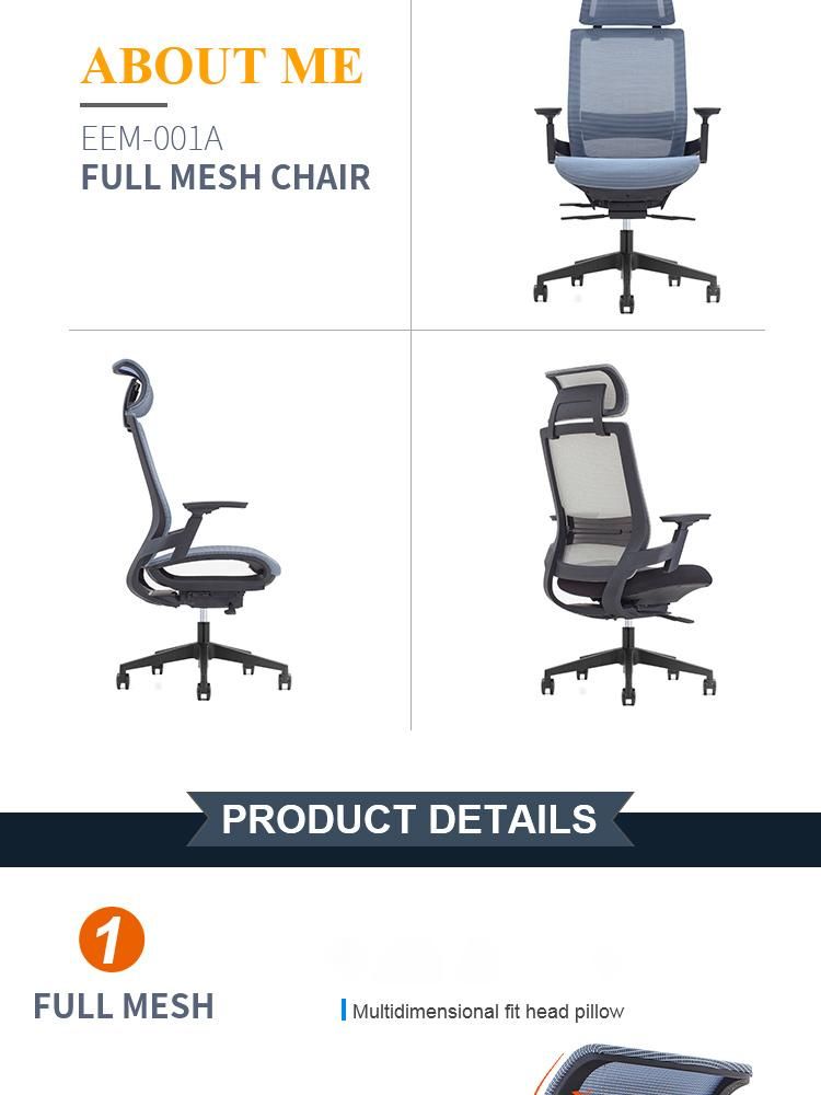 Foshan Office Chairs Professional Manufacture Economic Mesh High Back Office Work Armrest Office Chairs
