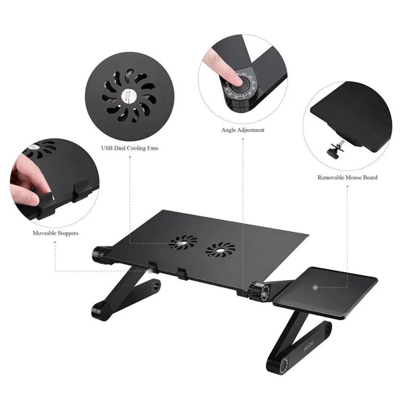 Home Portable Laptop Desk Stand Adjustable Folding Computer Desk